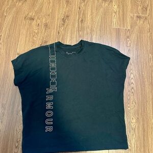 Under Armour Black Short-Sleeve Tee with Vertical Logo